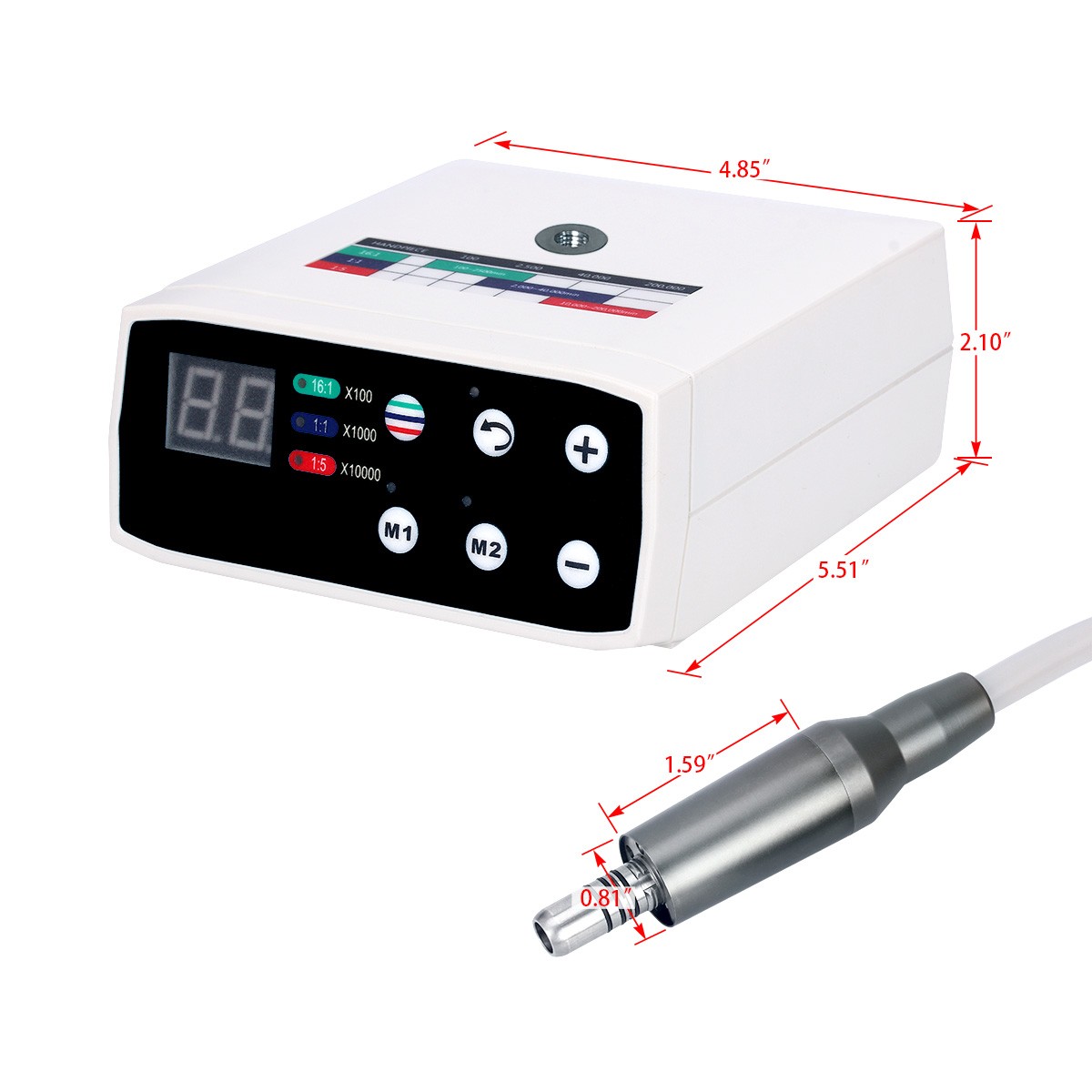 Dental LED Electric Motor W/ Water Supply Fit 16:1/1:5/1:1 Handpiece ISO-E type