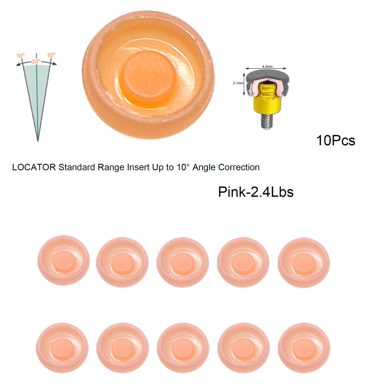 10Pcs Dental Abutment Retention Caps Inserts Used For Locat0r System