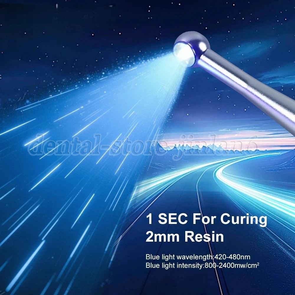 Dental Cordless 1S LED Light Cure Lamp Metal Head LED Curing Light 360° 4 Modes