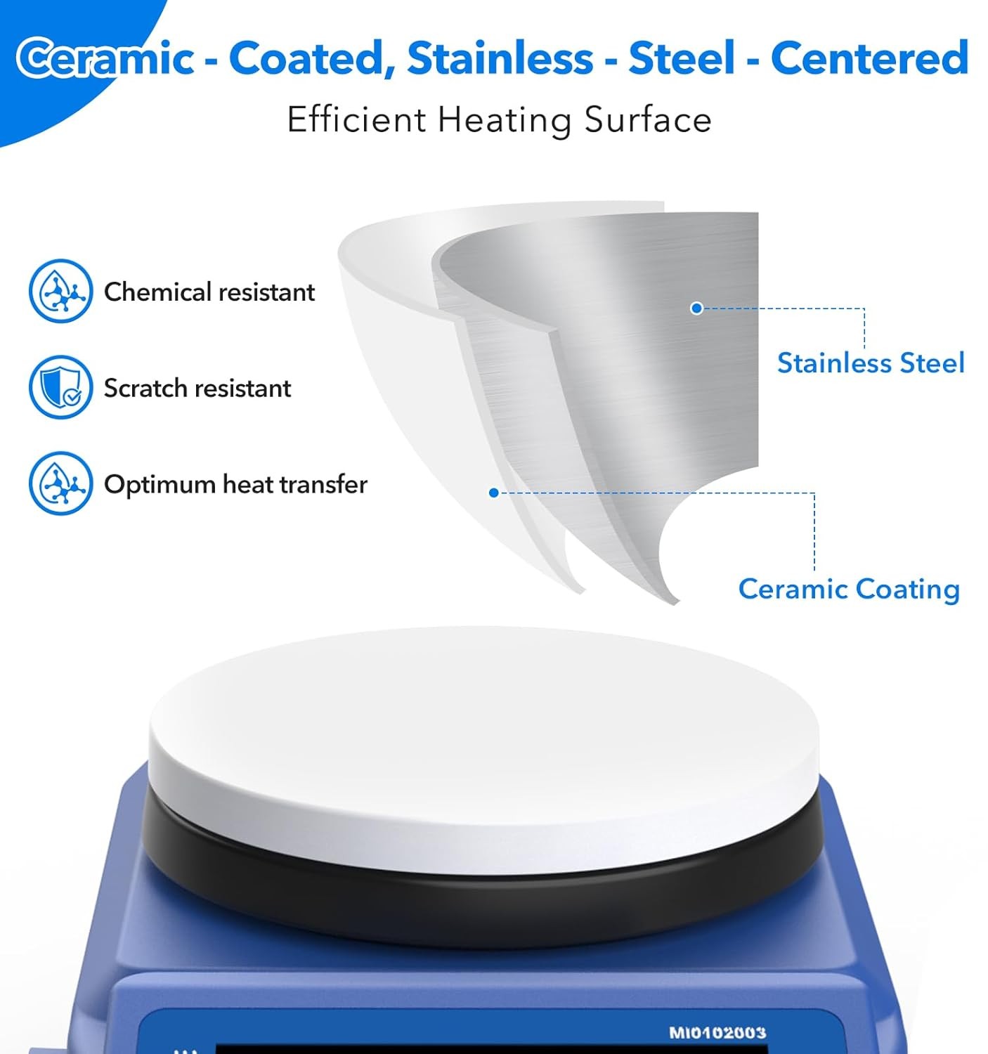 Magnetic Stirrer Hot Plate Lab Heating Plate 5Inch Lab Mixer w/ Stir Bar 600W