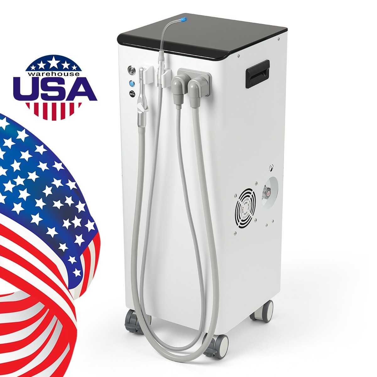 Portable Dental Suction Unit System Mobile Vacuum Pump Strong Suction 350L/min