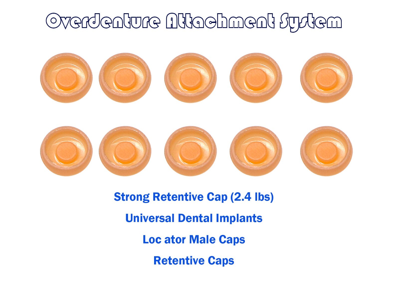 Universal Dental Locator Abutment Retention Caps Inserts Set，4/10/20Pieces