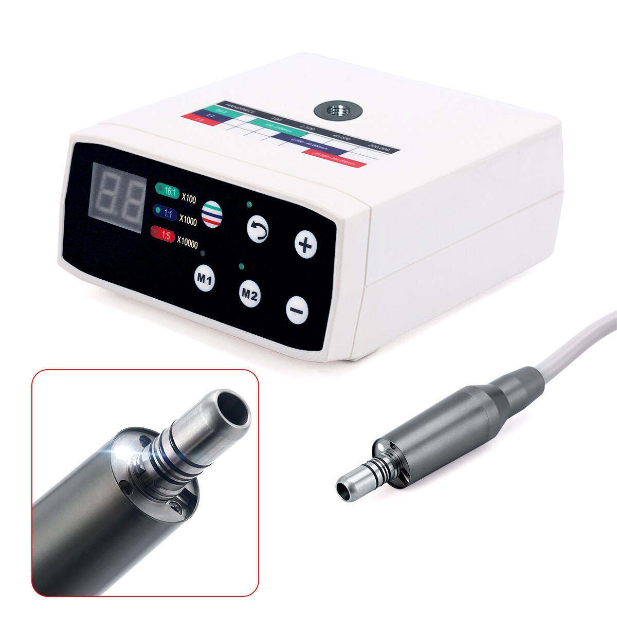 Dental LED Electric Motor W/ Water Supply Fit 16:1/1:5/1:1 Handpiece ISO-E type