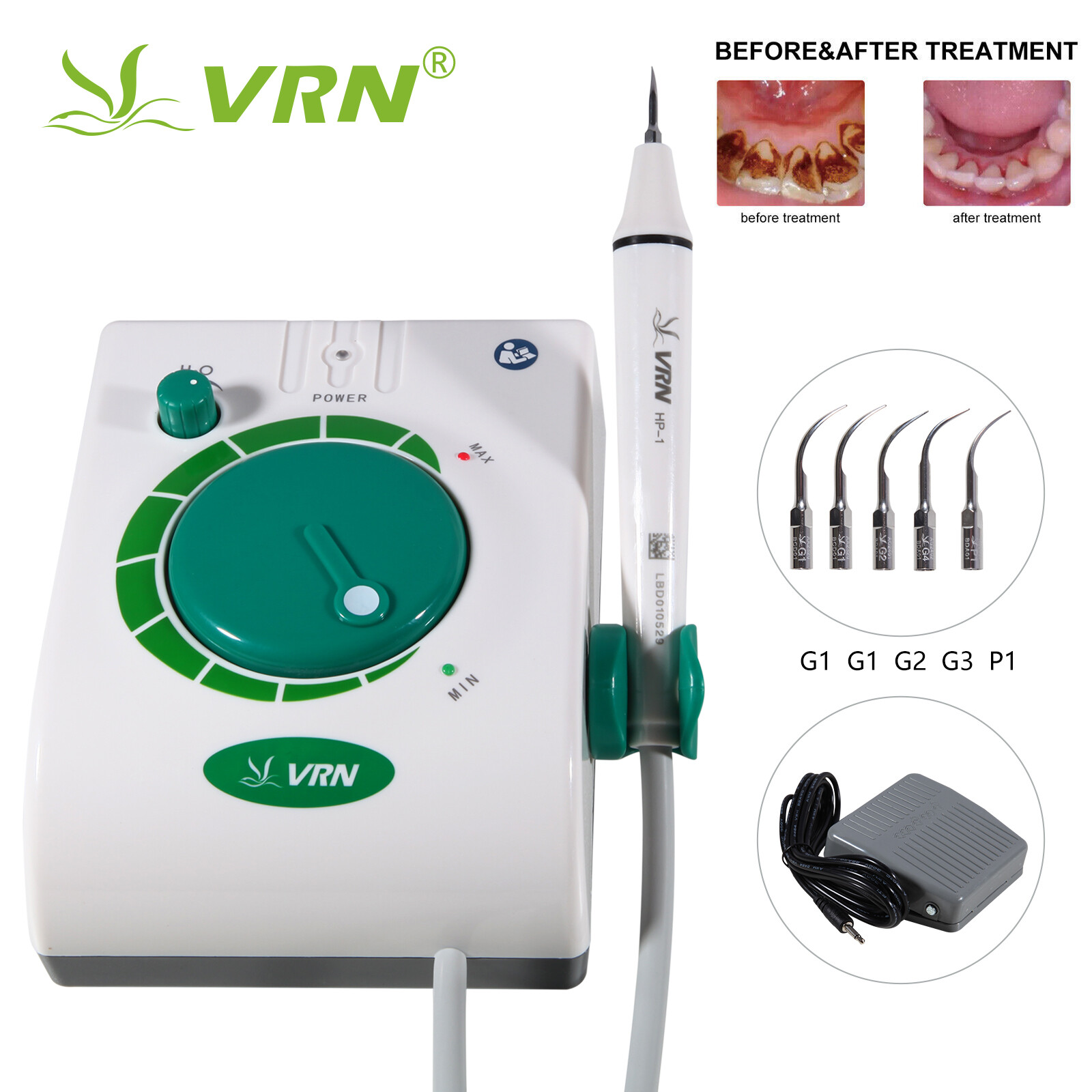 Dental Ultrasonic Piezo Scaler +5*Tips +HP-1 Detachable Handpiece For EMS ns