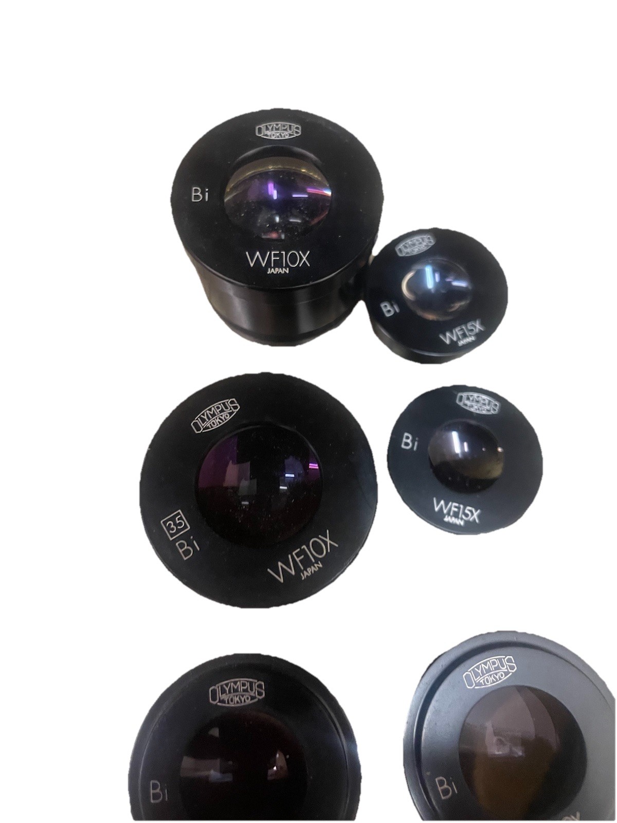 6 Olympus Microscope WFX Bi Eyepieces Magnification 10X & 15X- 47mm