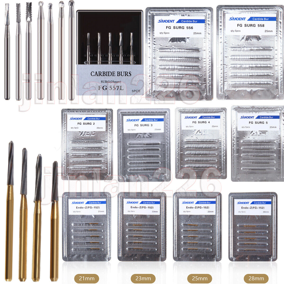 Carbide Bur, FG, #1/4, 1/2, 1, 2, 4, 6, 8 Bur, Round Dental