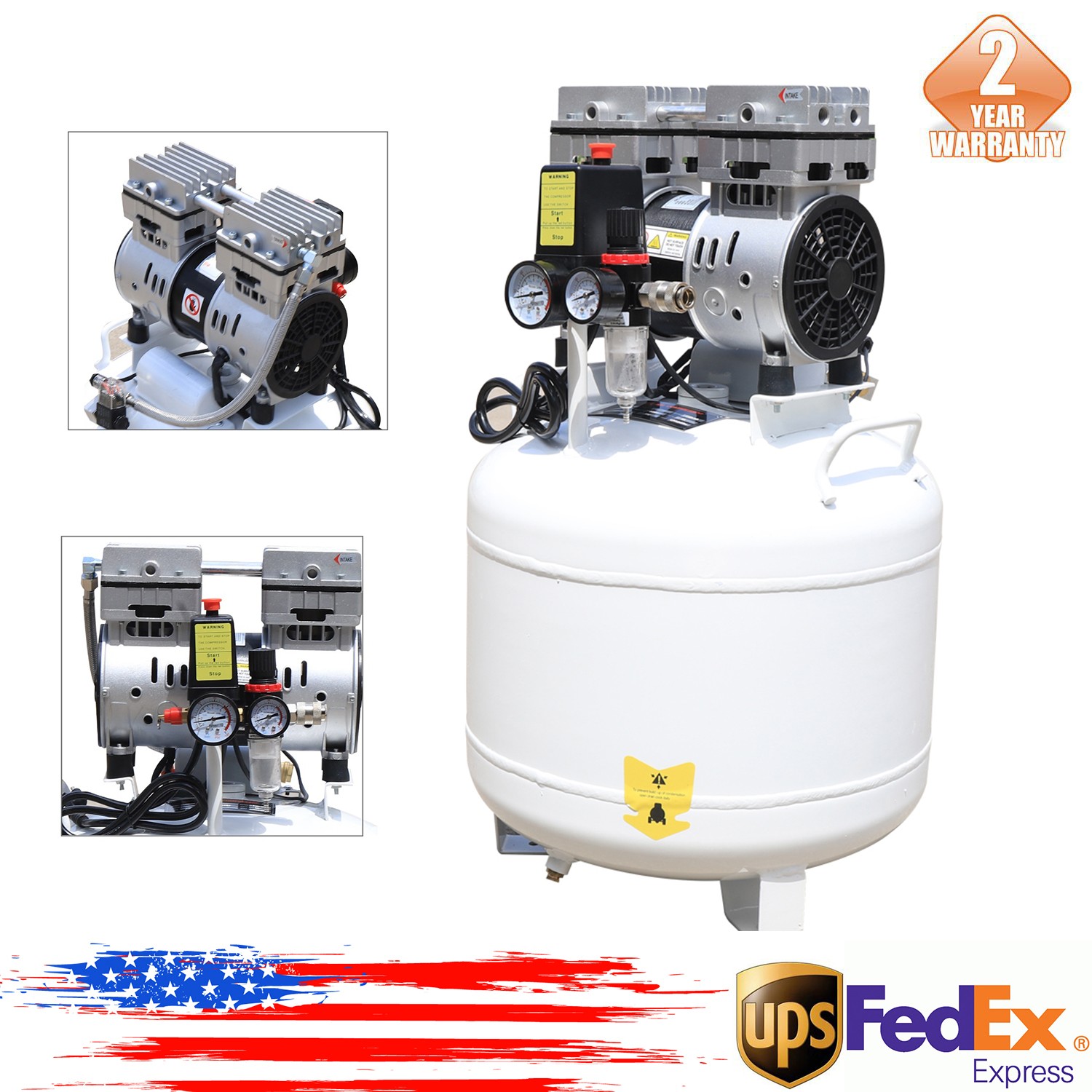 40L 750W 165L/min 110V/60HZ Dental Medical Air Compressor Silent Air Compressor