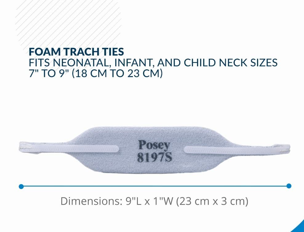 Posey Foam Trach Ties (10/Pack) Small REF 8197S