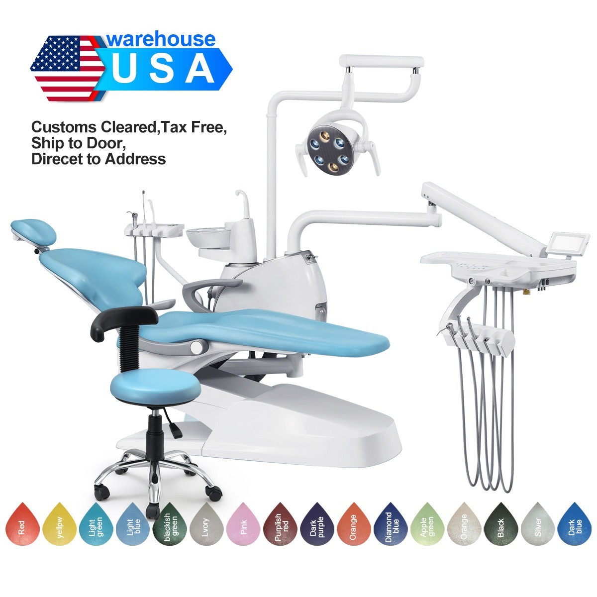 Unidad de Silla Dental Sillon Motor DC Cuero PU/Unidad de Entrega Portatil Movil