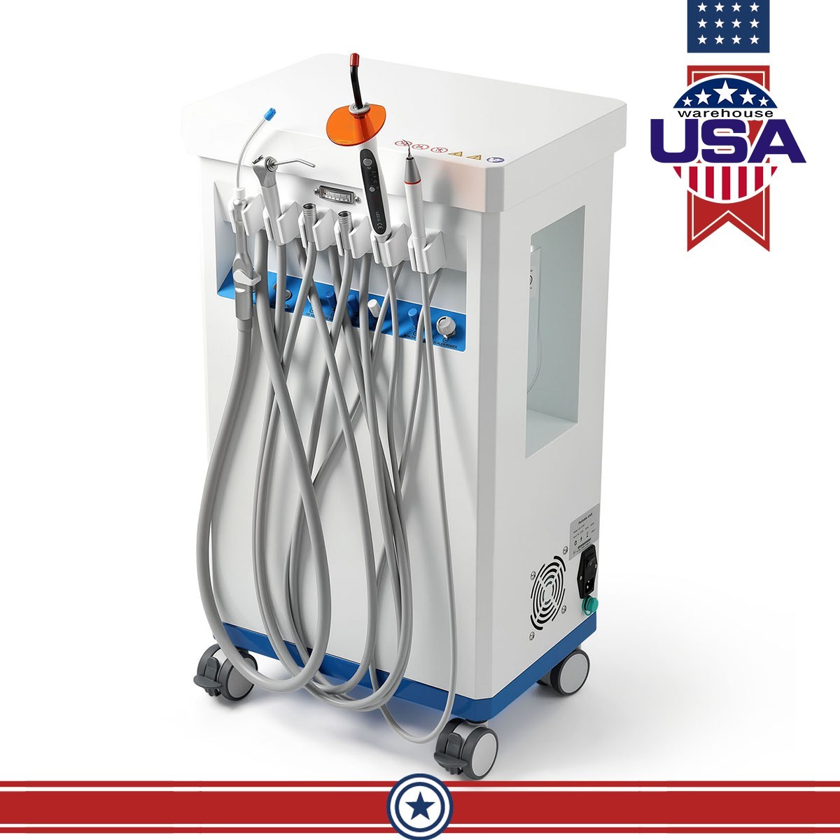 Portable Dental Delivery Unit Cart Air Compressor/22L Autoclave Steam Sterilizer