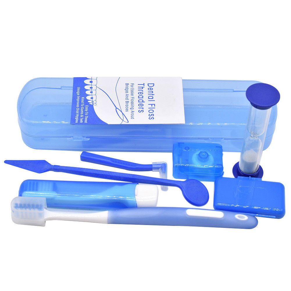 8 Pcs/Kit Dental Orthodontic Hygiene Oral Cleaning Care Kits Brush Floss Thread