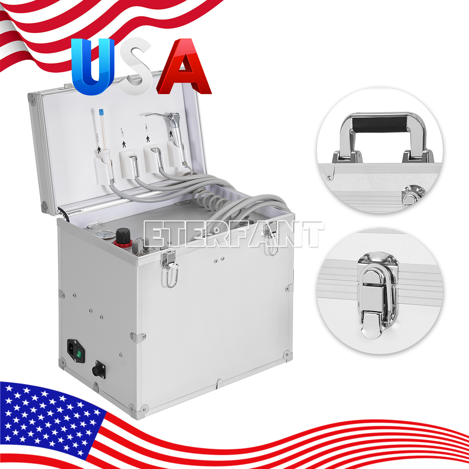 Dental Portable Delivery Unit Air Compressor Suction System 4 Holes BD-402 US