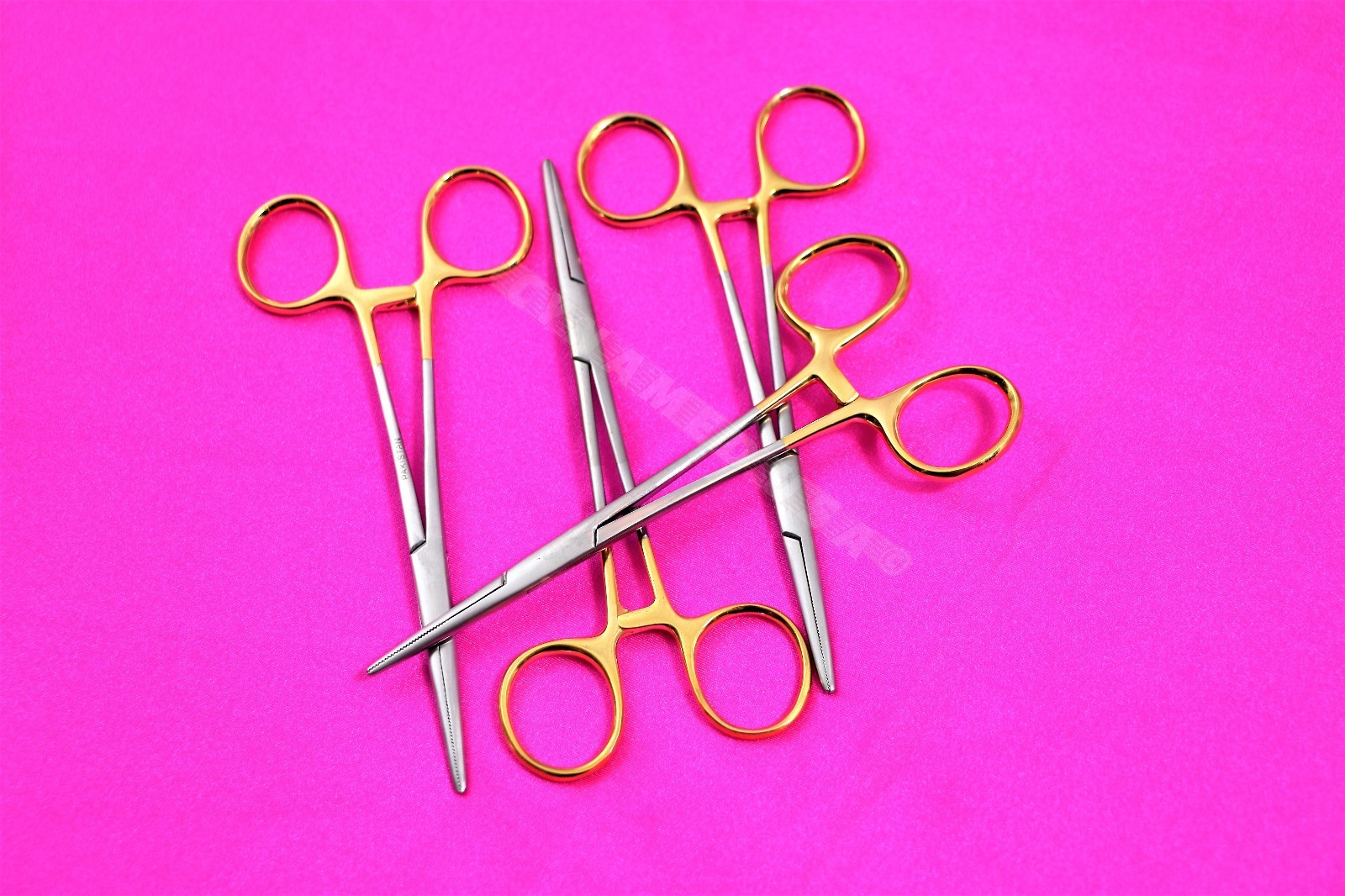 NEW 4 PREMIUM GOLD Kelly Hemostat Forceps 5.5″ STRAIGHT Surgical Stainless CE
