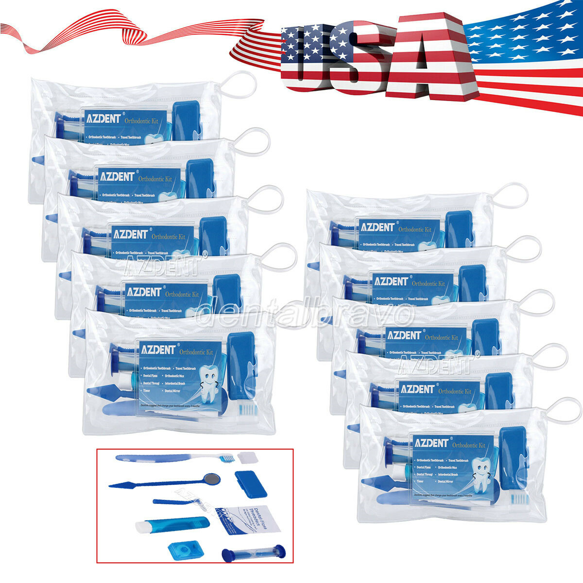 20 Kits Dental Orthodontic Oral Care Kit Hygiene Clean Tools Teeth Whitening