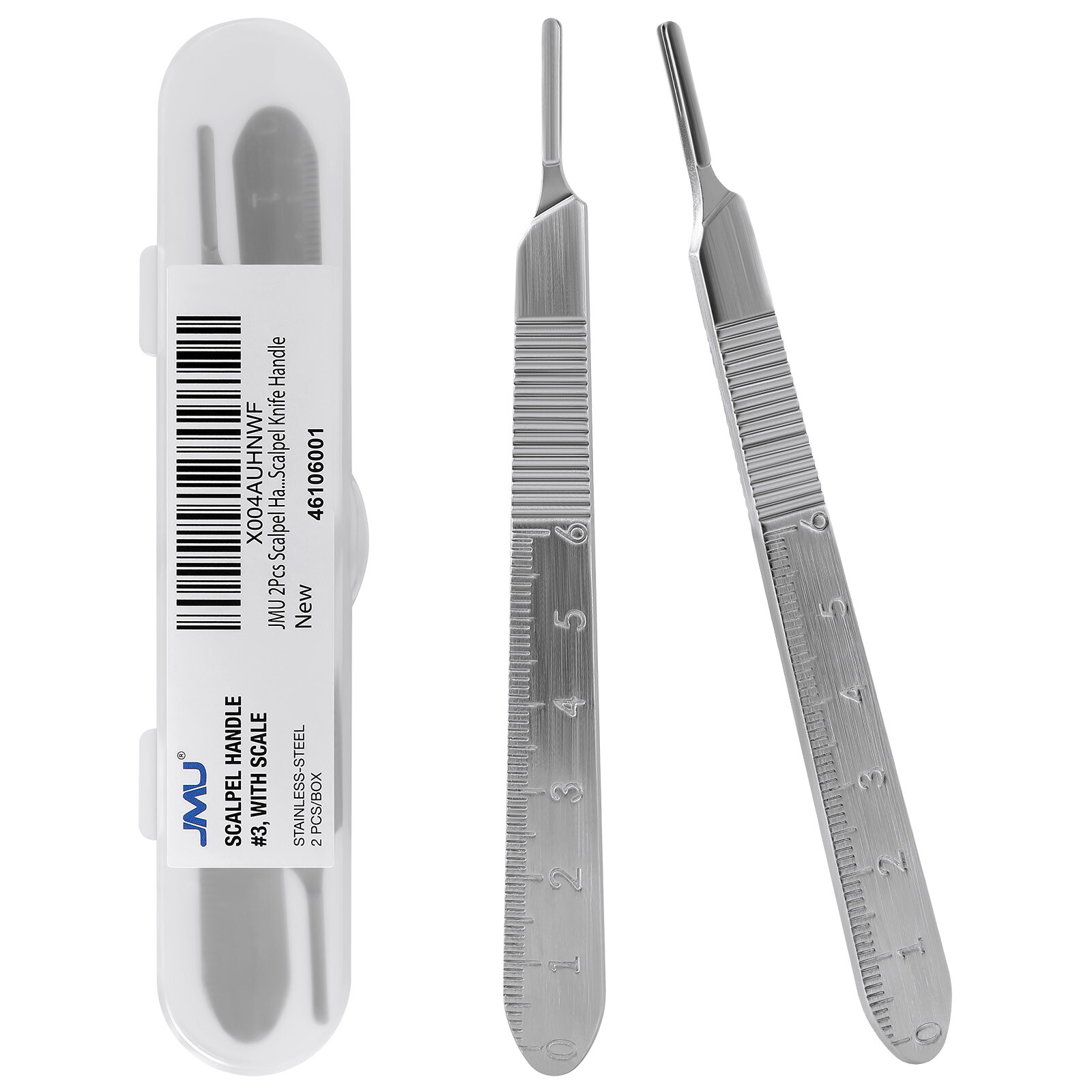 JMU Scalpel Handle #3 with Scale Ruler 2-Pack For Surgical Blade 2 pcs/PET