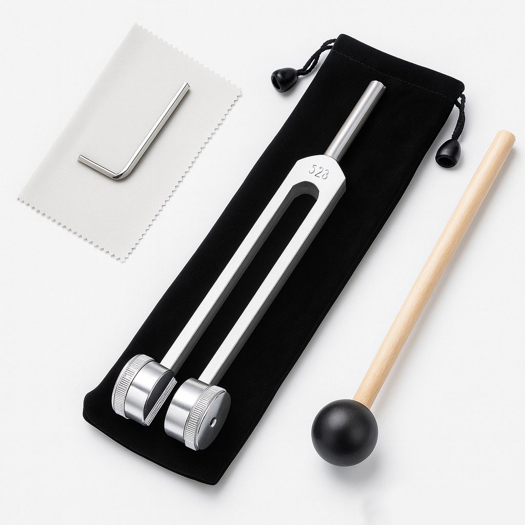 128Hz Healing Tuning Fork with Silicone Hammer Sound Therapy Musical Instrument