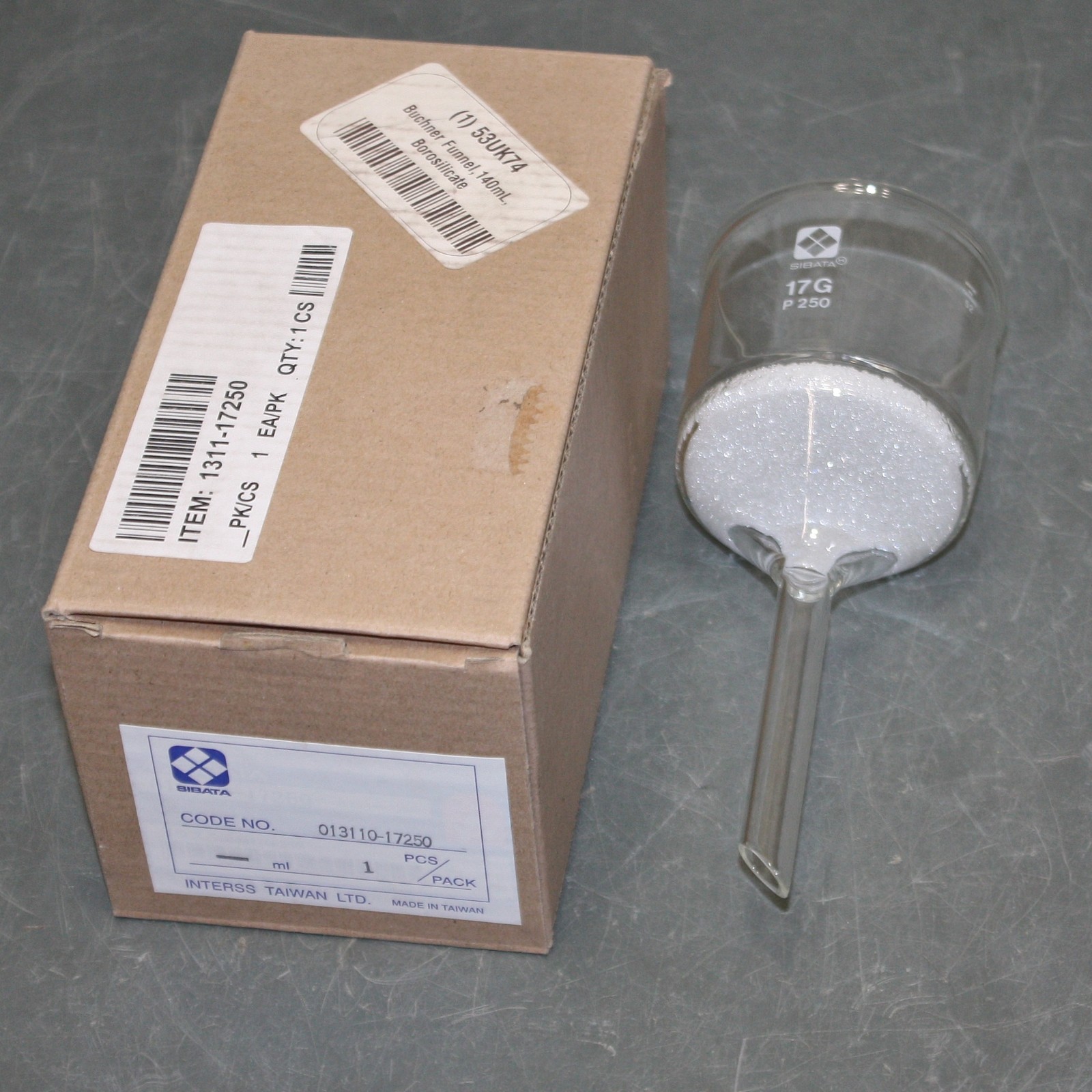 Sibata Buchner Funnel 1311-17250, Type I, 140 mL, 17G, Borosilicate Glass
