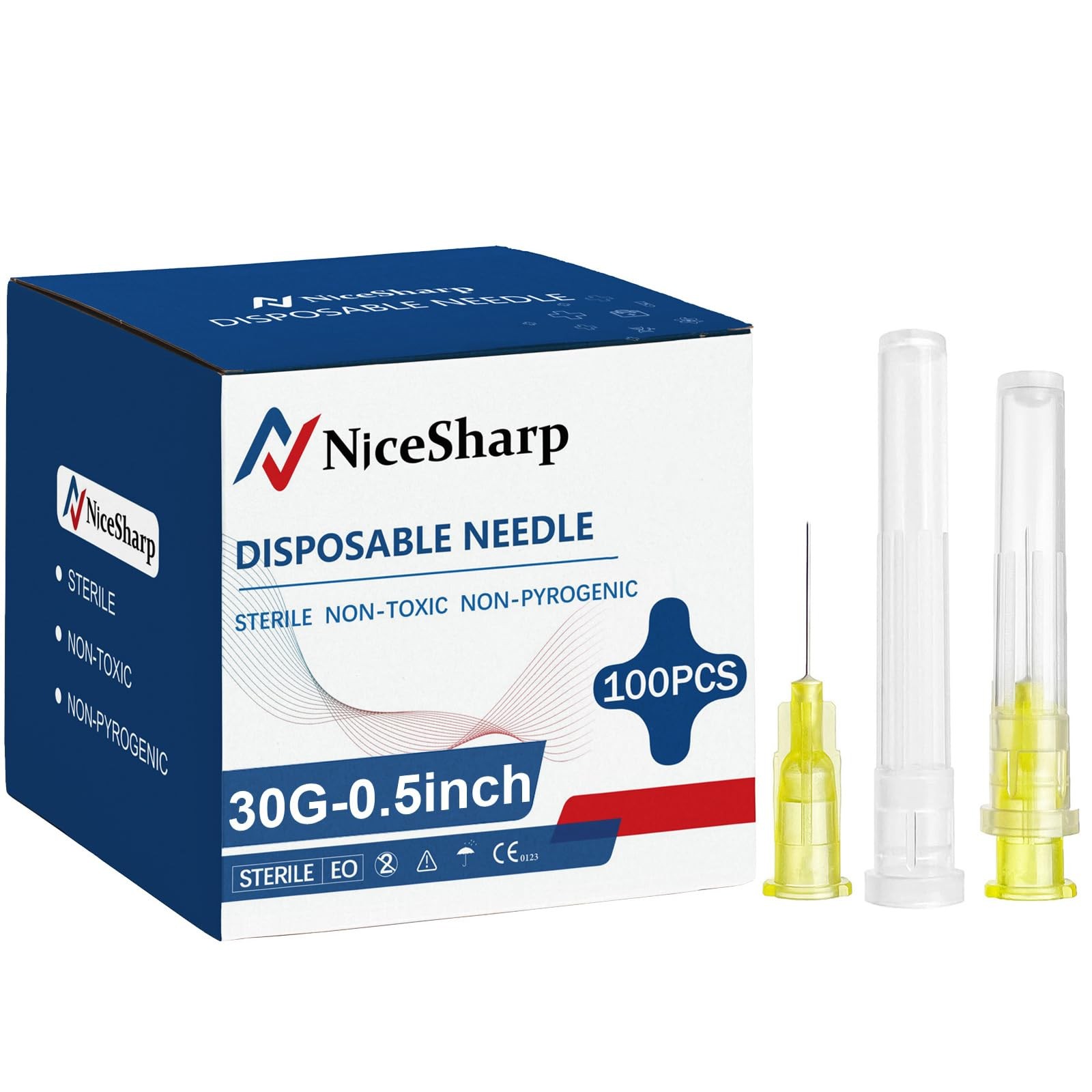ISOPEN 100PCS 30Ga 1/2inch Needle luer Lock lab Liquid 30G 1/2 inch