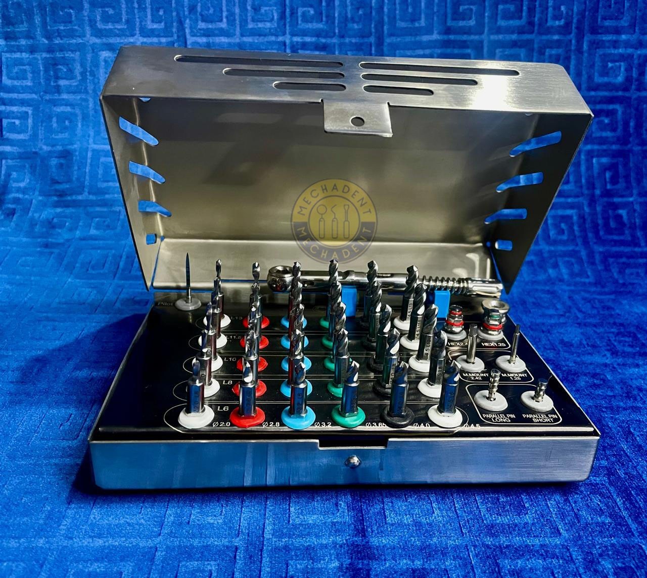 Dental Implant Integral Stopper Drills with Drivers and Keys Complete Kit 45 PCs