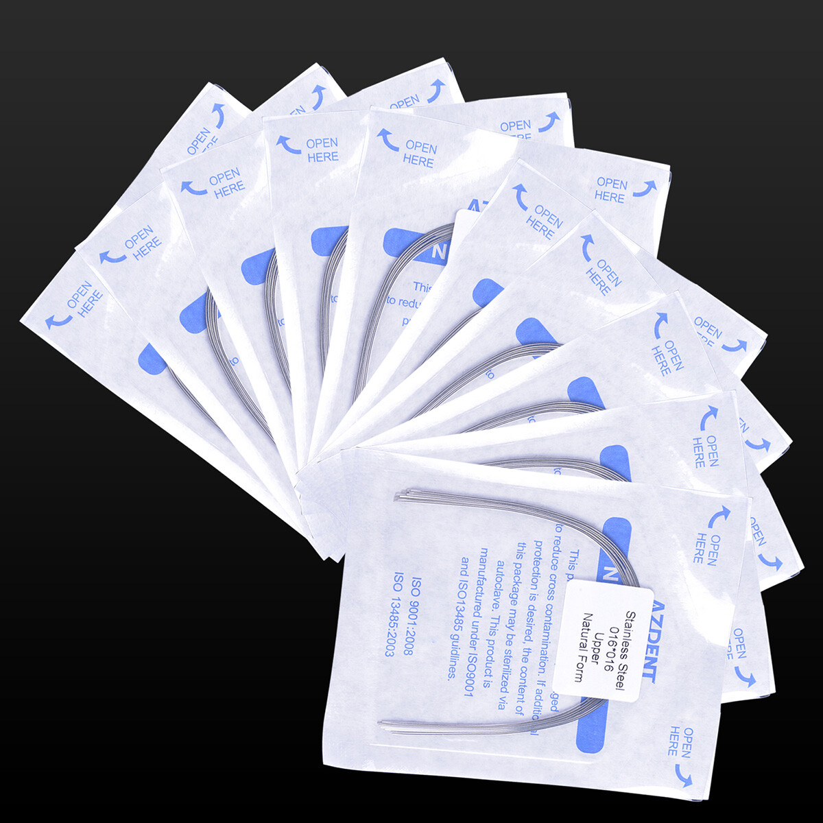 Dental Orthodontic Rectangular Arch Wires Natural Form Stainless Steel 10Pcs