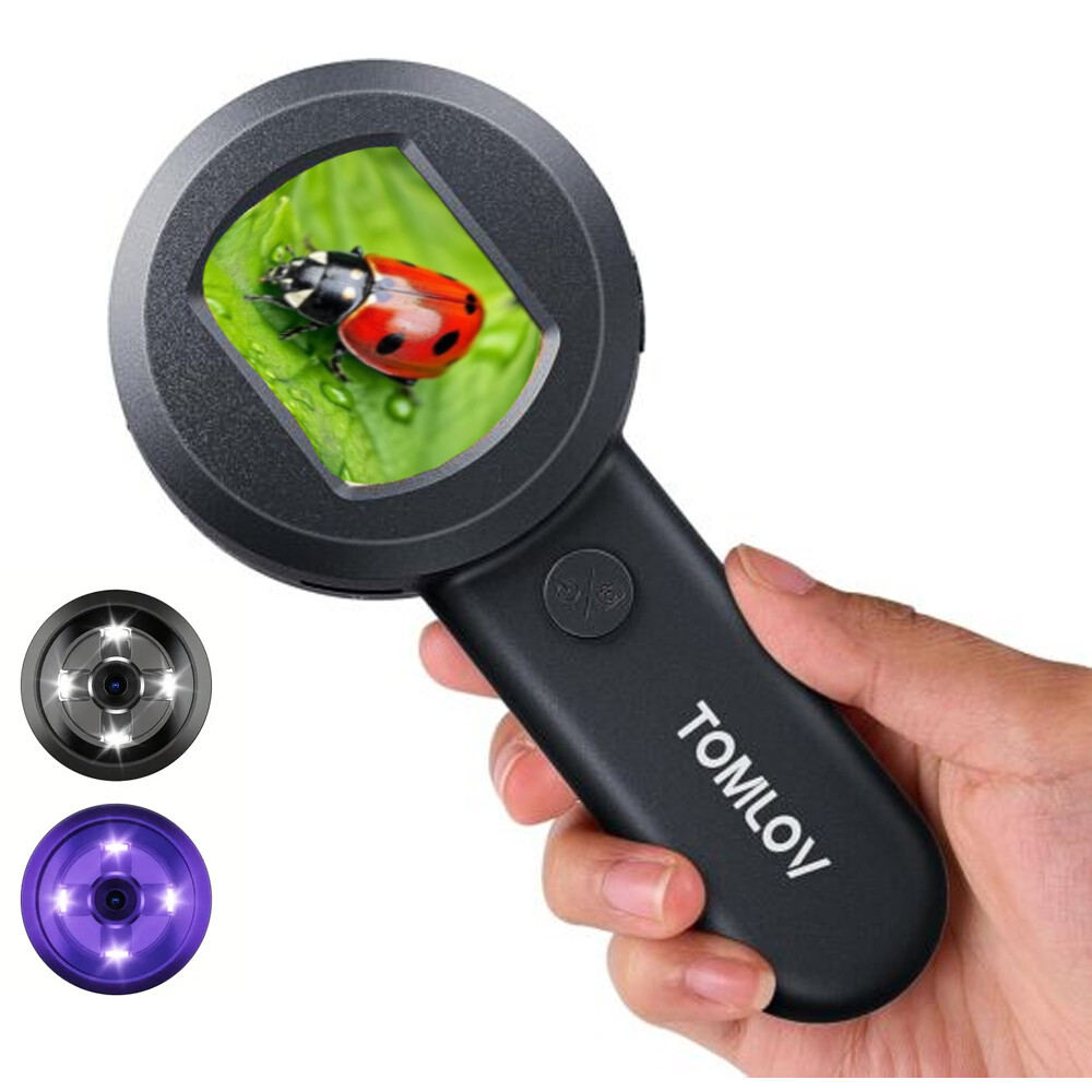 Microscope for Kids, 2″ IPS Screen 100X Handheld Digital Microscopes HD Pocket
