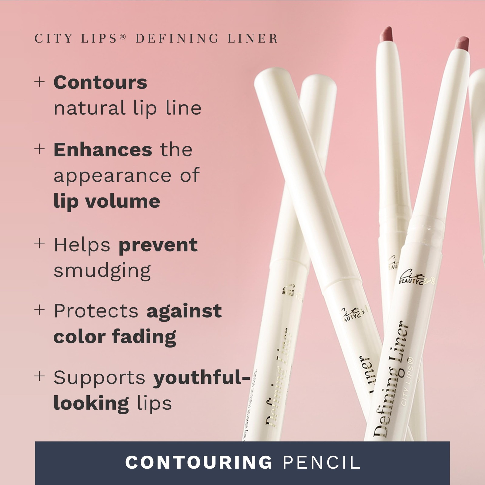 City Beauty City Lips Defining Liner In Blush Warm Nude Pink Long-Lasting