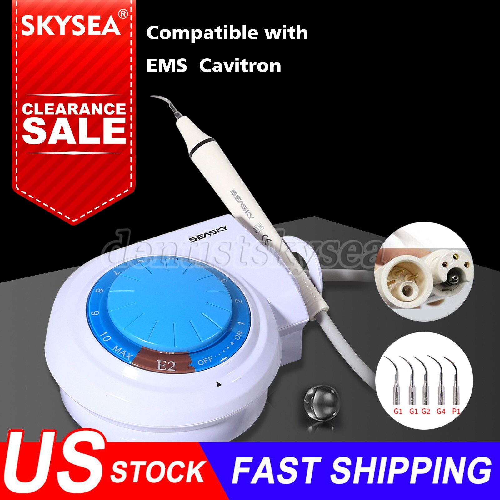 Dental Ultrasonic Piezo Electric Scaler with Handpiece Tips fit Cavitron EMS E2+