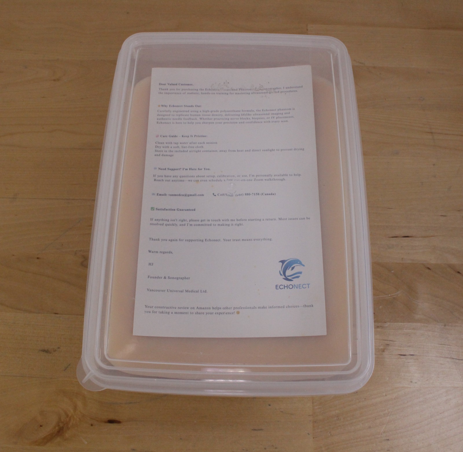 Echonect Ultrasound Practice Pad Training Model for Needle Insertion – NEW