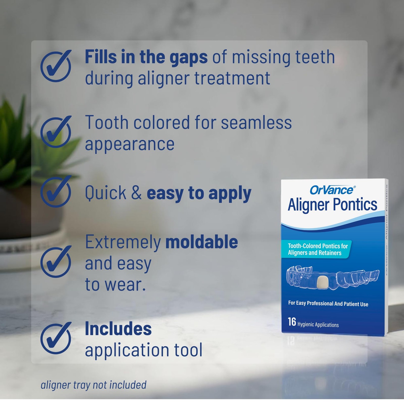 OrVance Aligner Pontics – Original 16 Count (Pack of 1), Medium Shade