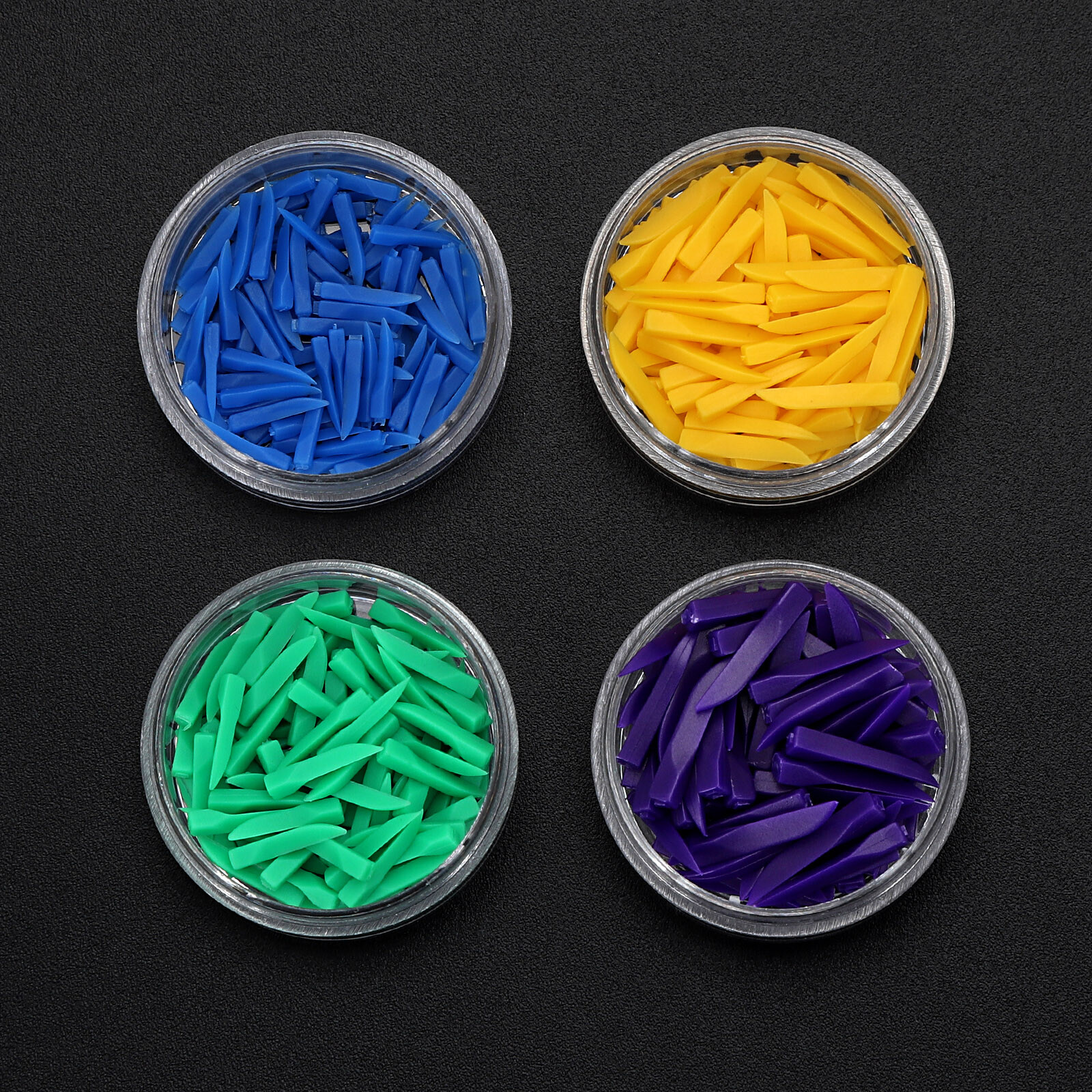 100pcs Dental Disposable Wedges Plastic Poly Wedges 4 Colors 4 Sizes XS S M L