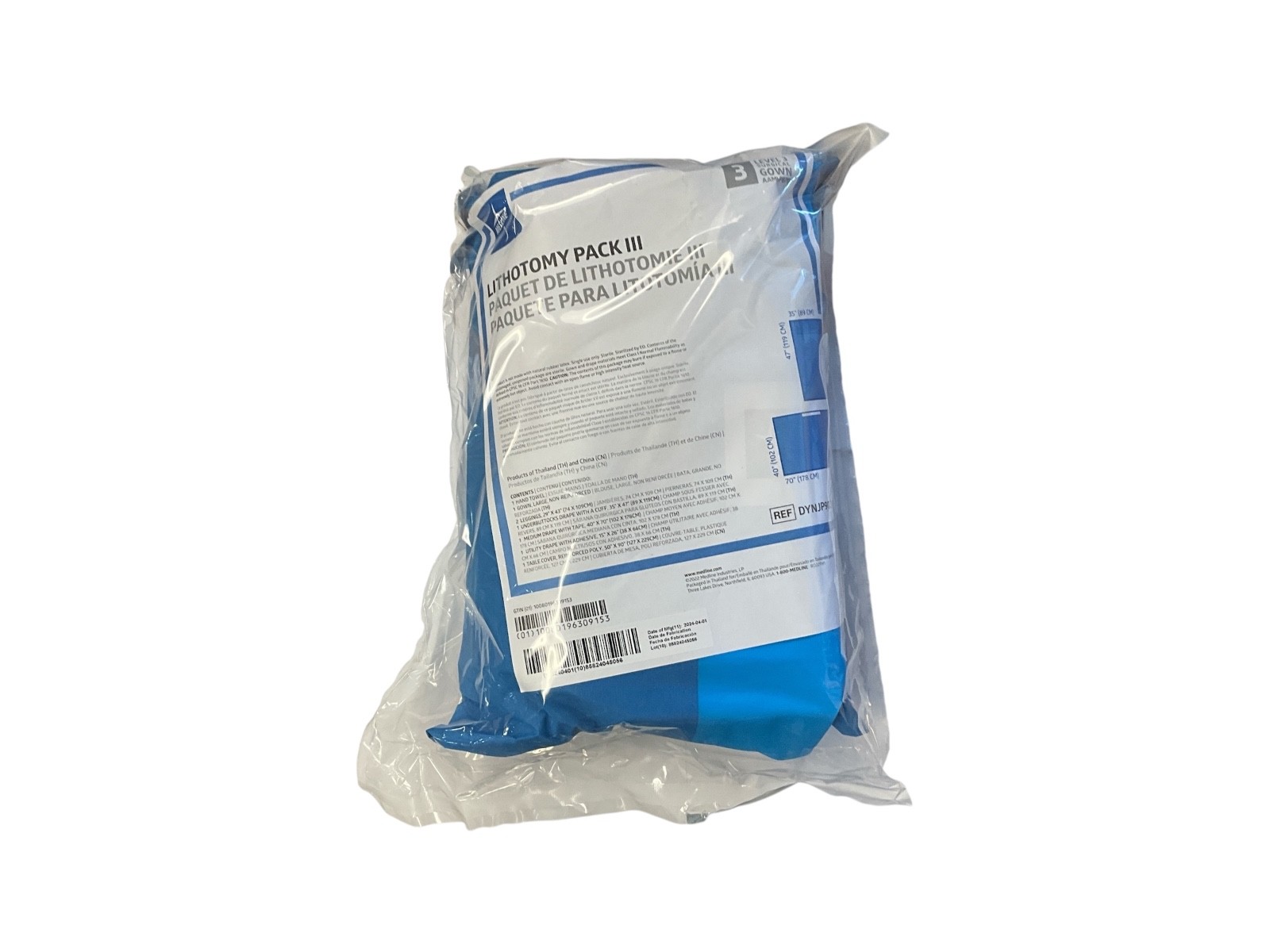 Medline DYNJP9020S Sirus Lithotomy Pack III Sterile Surgical Pack Level 3 Gown