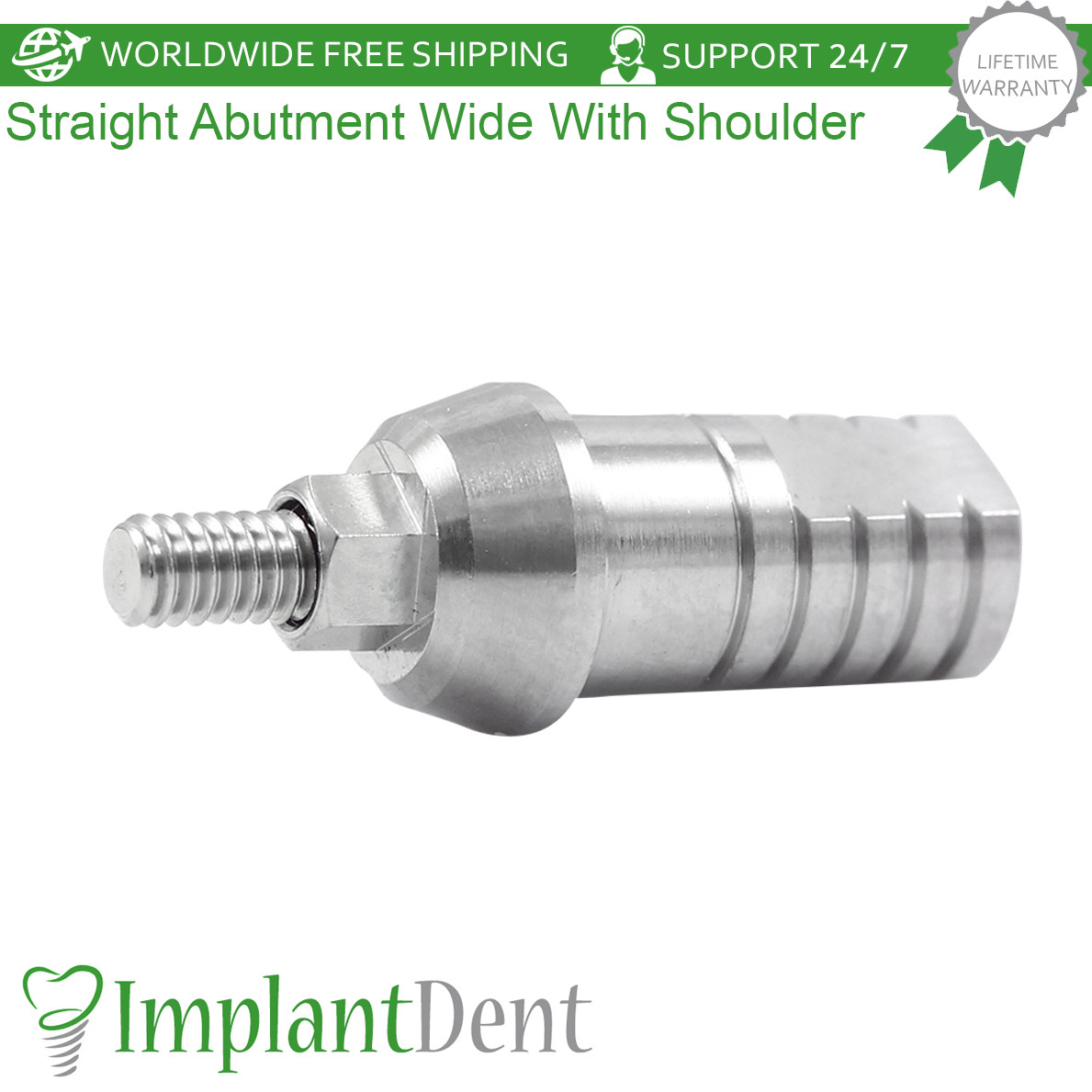 50x Dental Straight Shoulder Prosthetic Wide Platform Titanium Int Hex 2.42mm
