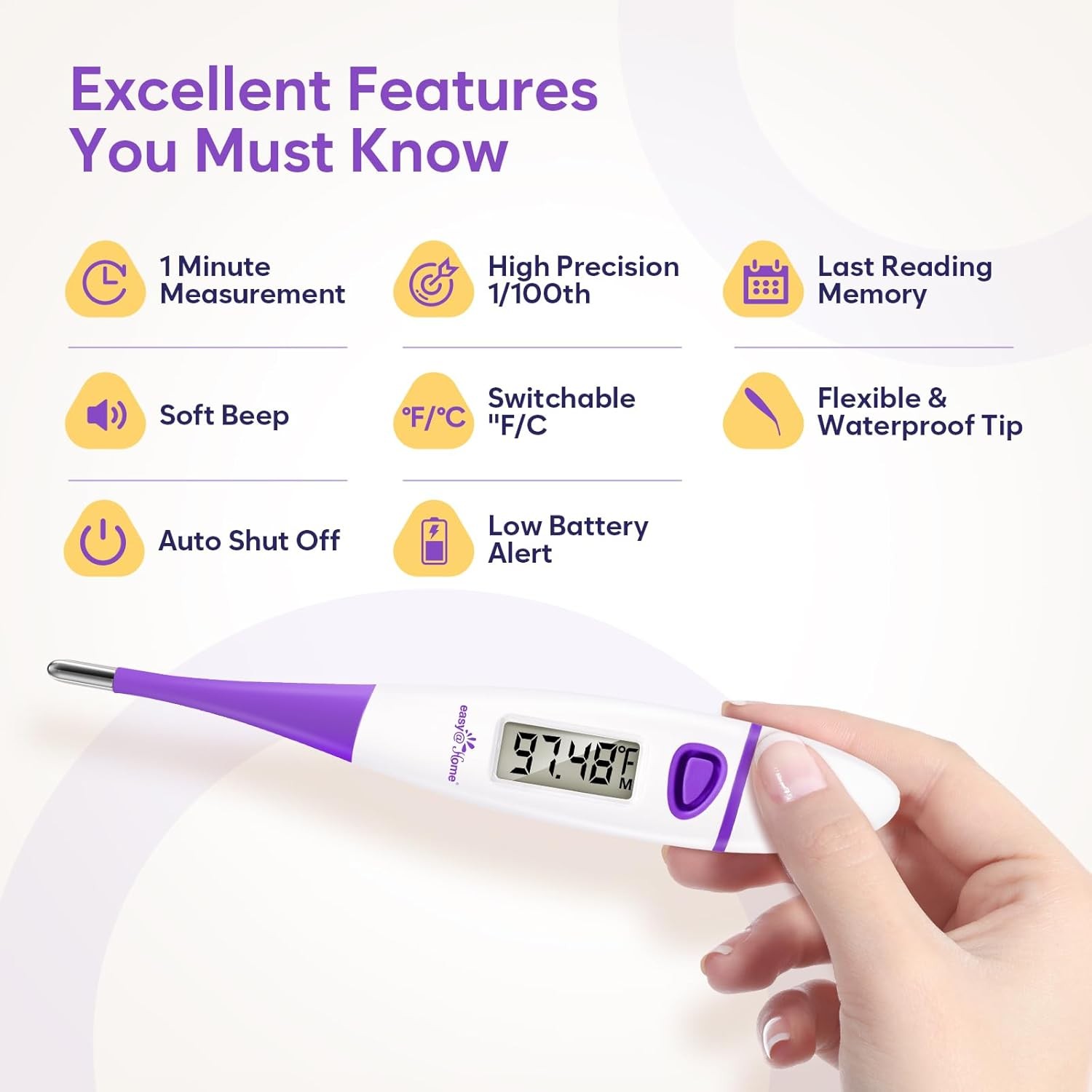 Easy@Home Basal Body Thermometer: BBT for Fertility Prediction with Purple