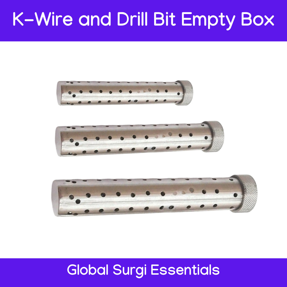 Orthopedic K-Wire & Drill Bit Container –12-inch Kirschner Pin Sterilization Box