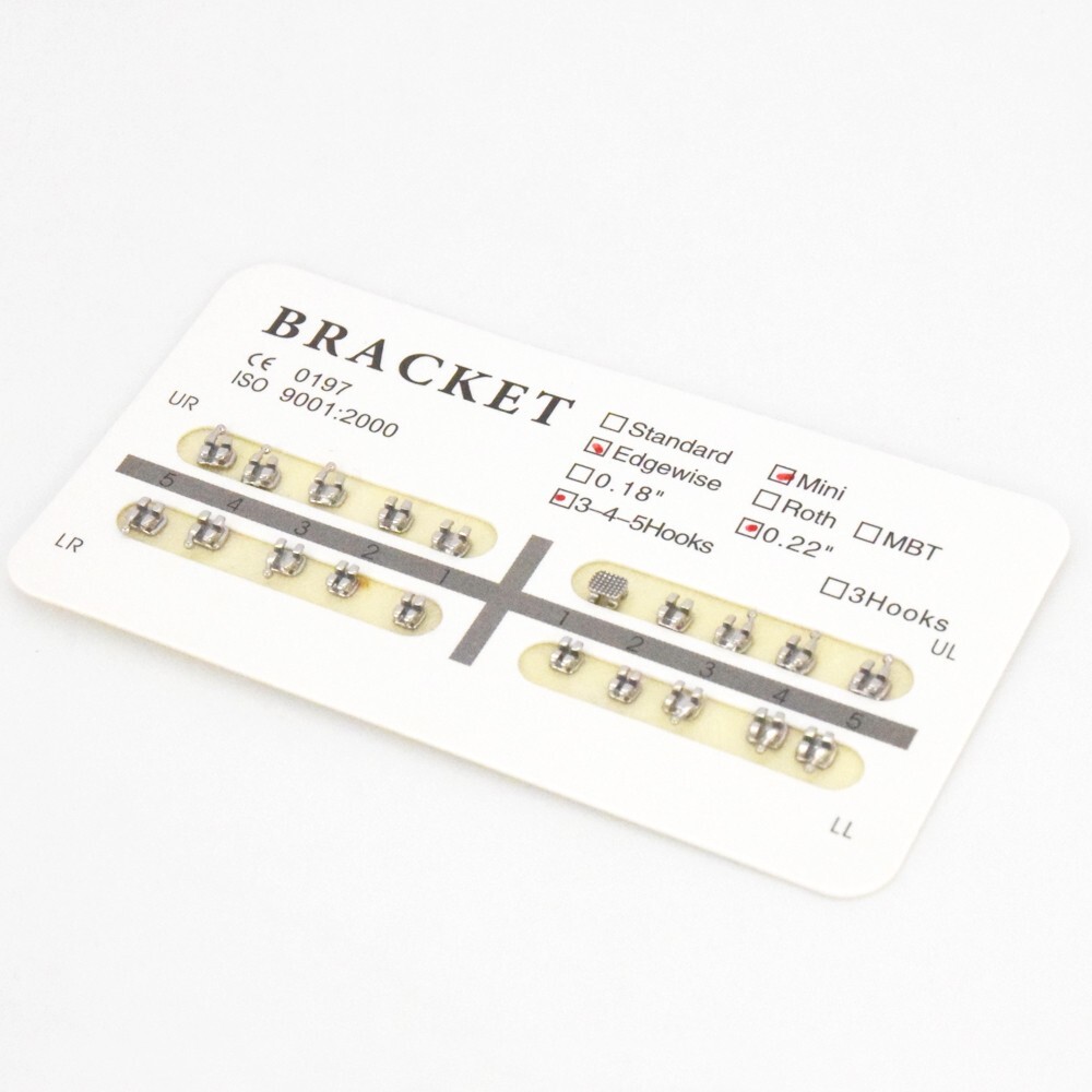 20 pcs/Kit Orthodontic Dental Bracket Braces Mini Edgewise .022 Hooks 3-4-5 MIM