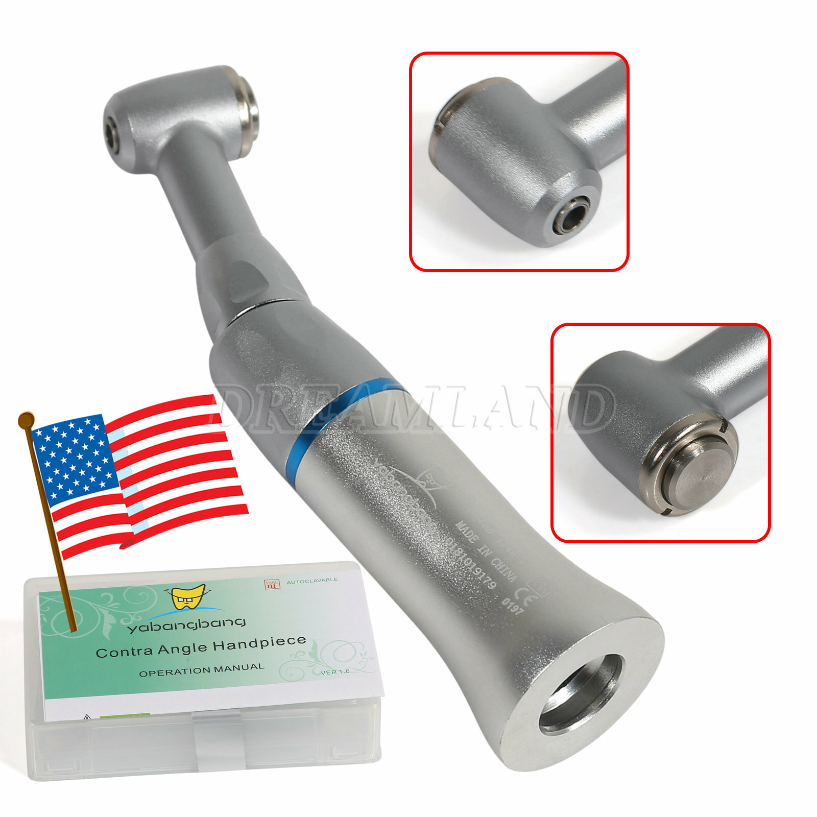 Yabang Dental Contra Angle Push Button Slow Low Speed Handpiece Fit NSK YAD