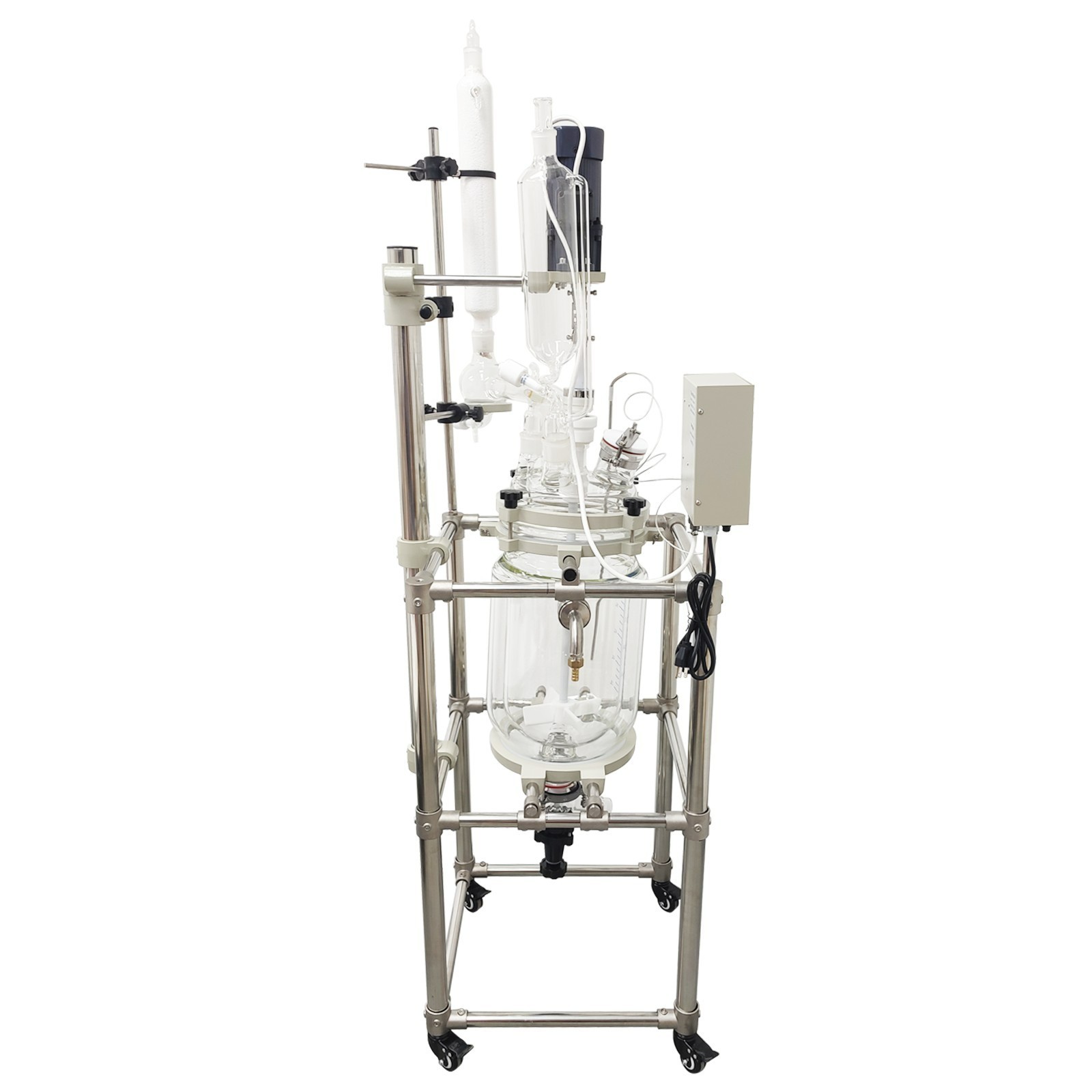 10L Double-layer Glass Reaction Kettle 110V for Material Stirring Heating 110V