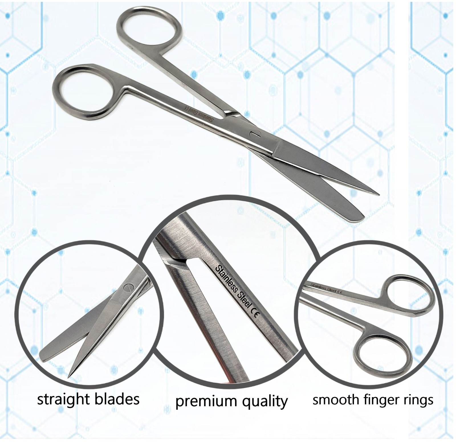 Multi Rainbow Color Metzenbaum Dissecting Scissors Blunt Blunt 7″ (17.8cm) Curve