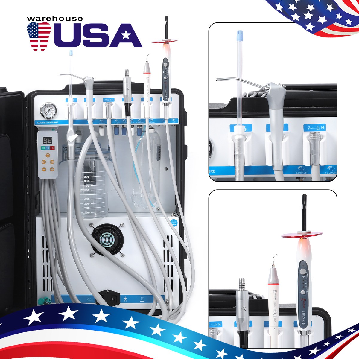 Dental Delivery Unit System with Air Compressor Electric motor Ultrasonic scale