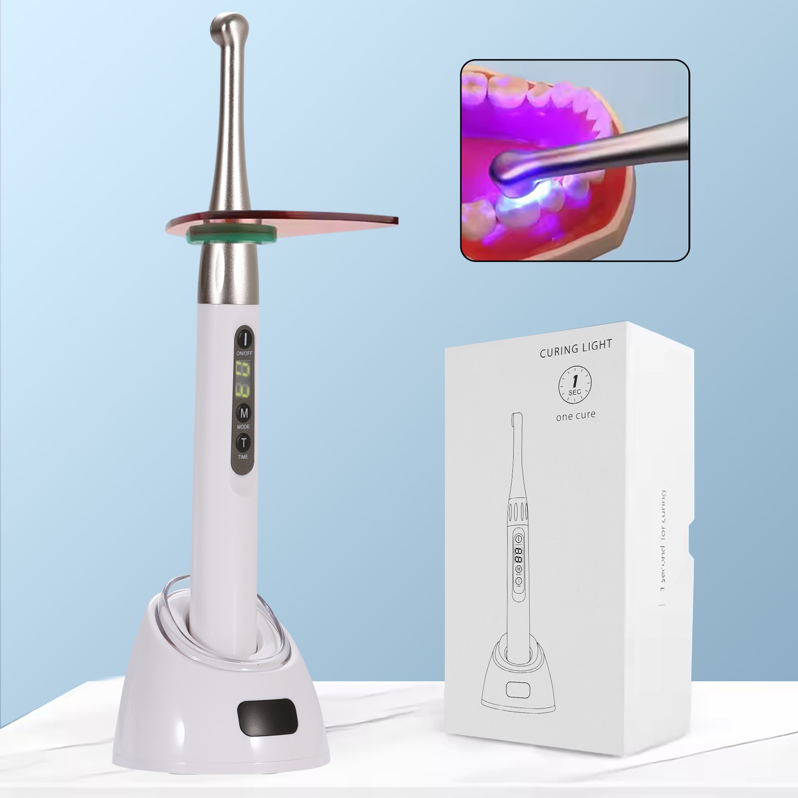 1-5 Dental Woodpecker Style iLED Wireless Curing Light Lamp 1 Sec Cure White sa