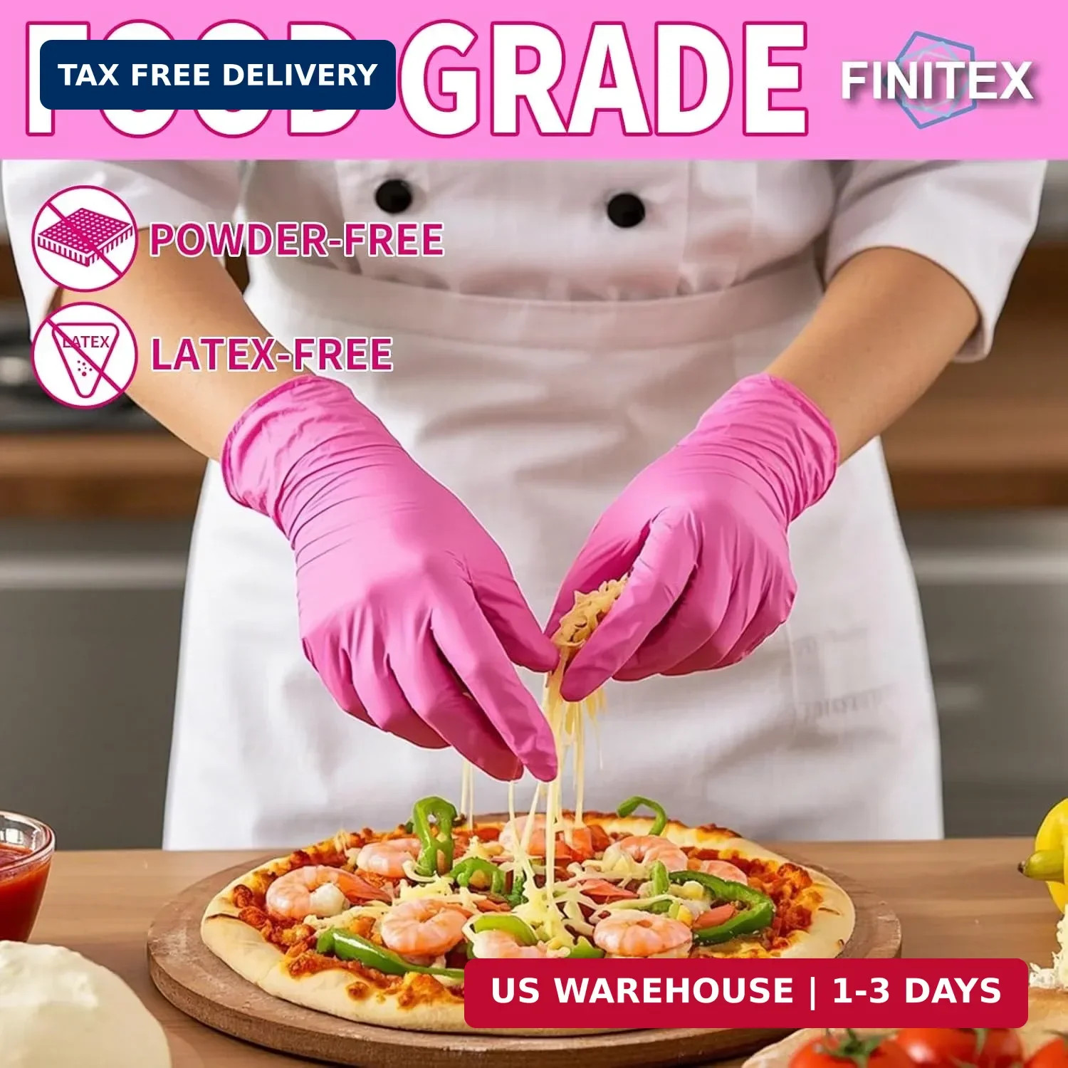 FINITEX Nitrile Disposable Latex-Free Gloves – 3.5mil 100/1000PCS Powder-Free La