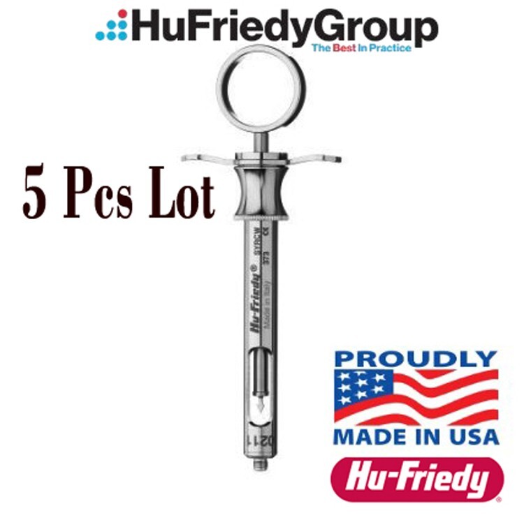 Lot of 5 Hu-Friedy CW Style Dental Anesthetic Aspirating 1.8ml Syringe SYRCW