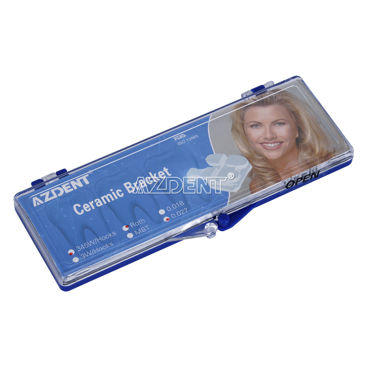 Dental Orthodontic Clear Ceramic Bracket Braces MBT/ Roth 022/018 Hooks 3 4 5