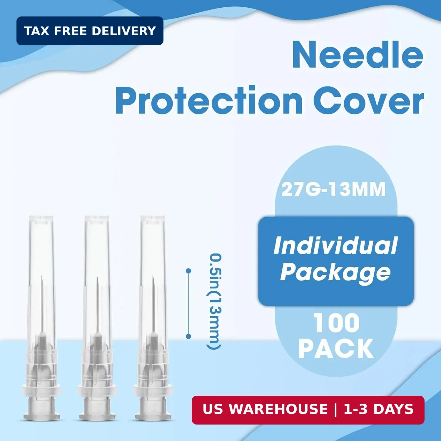 27 Gauge 1/2 Inch Luer Lock Needle, Disposable Dispensing Lab Supplies Individua