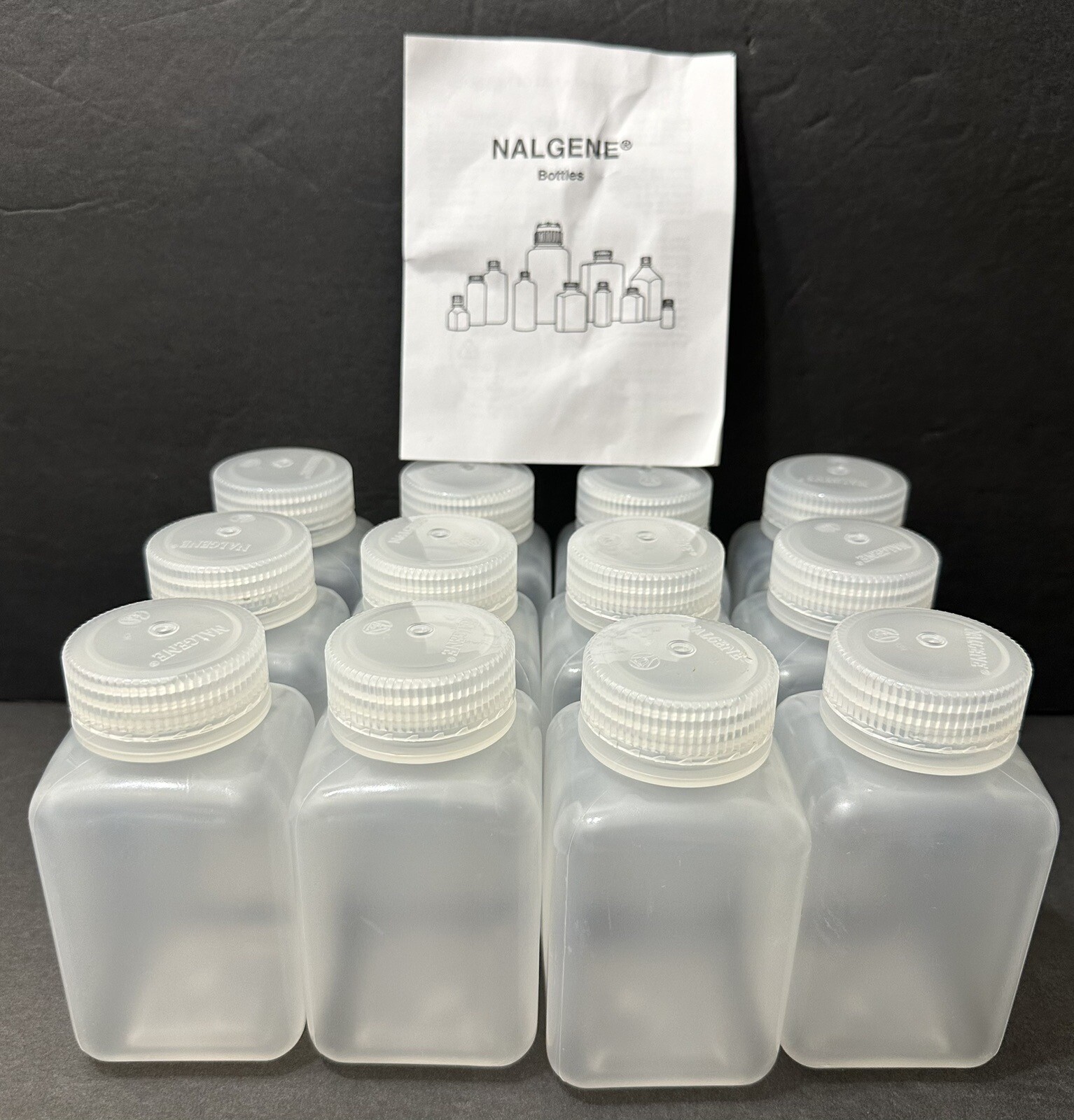 Nalgene Wide Mouth Square PP 250ml Polypropylene Bottle 12Pack 2110-0008