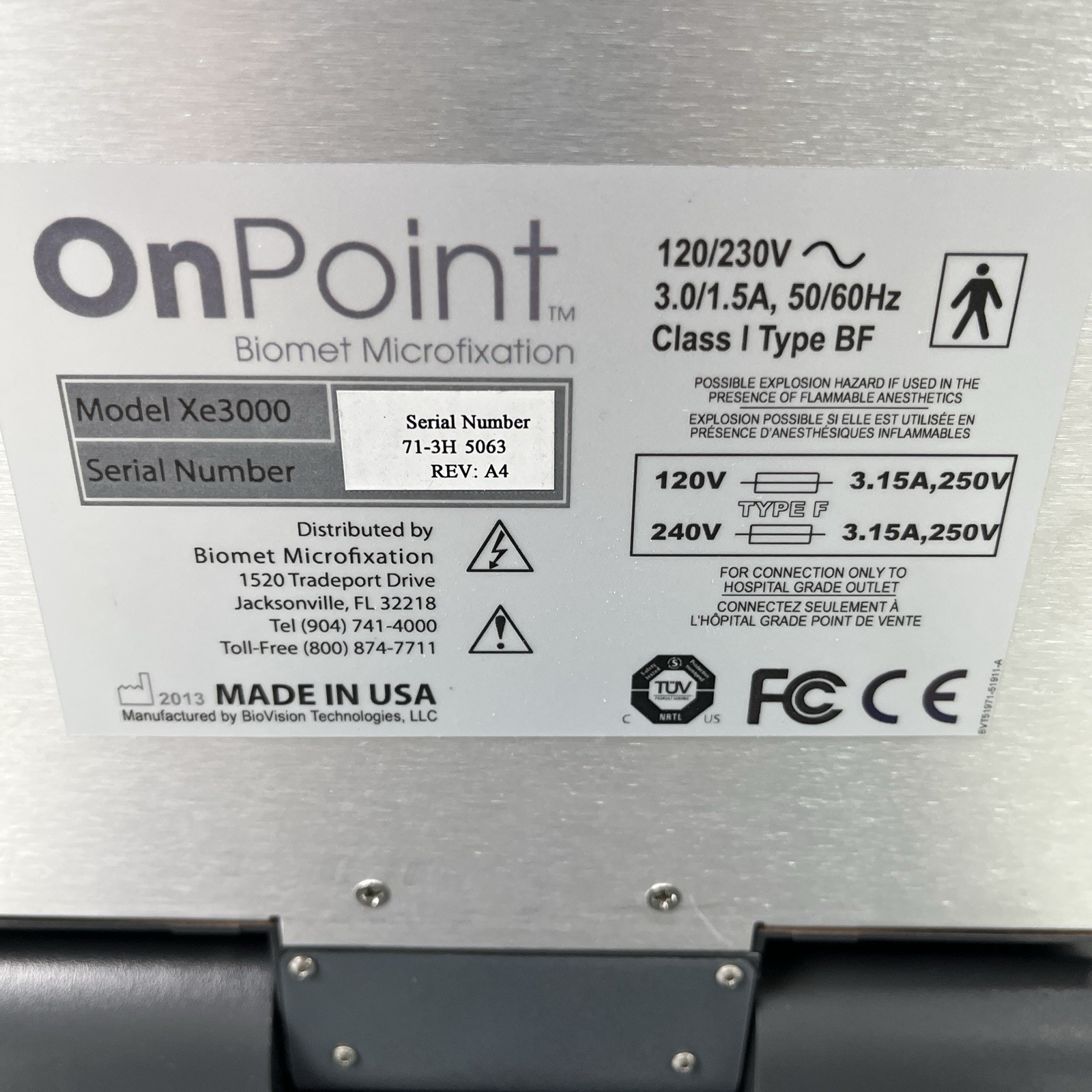 BioVision Technologies OnPoint Biomet Microfixation 1.2mm Scope System Xe3000