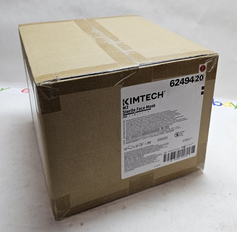 Kimtech 62494(02) M3 Sterile White Soft Tie Face Masks Case of 200-exp 112029