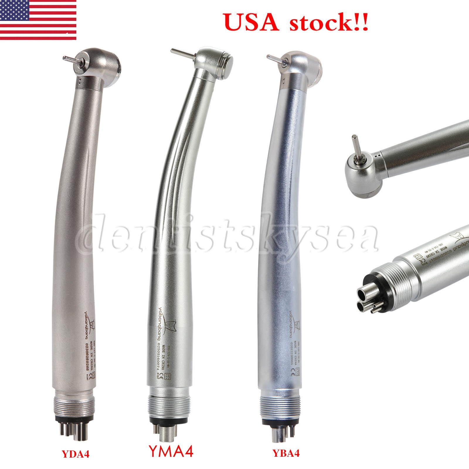 Dental High Speed Handpiece 4 Hole Air Turbine Mini Standard Big Head NSK Style