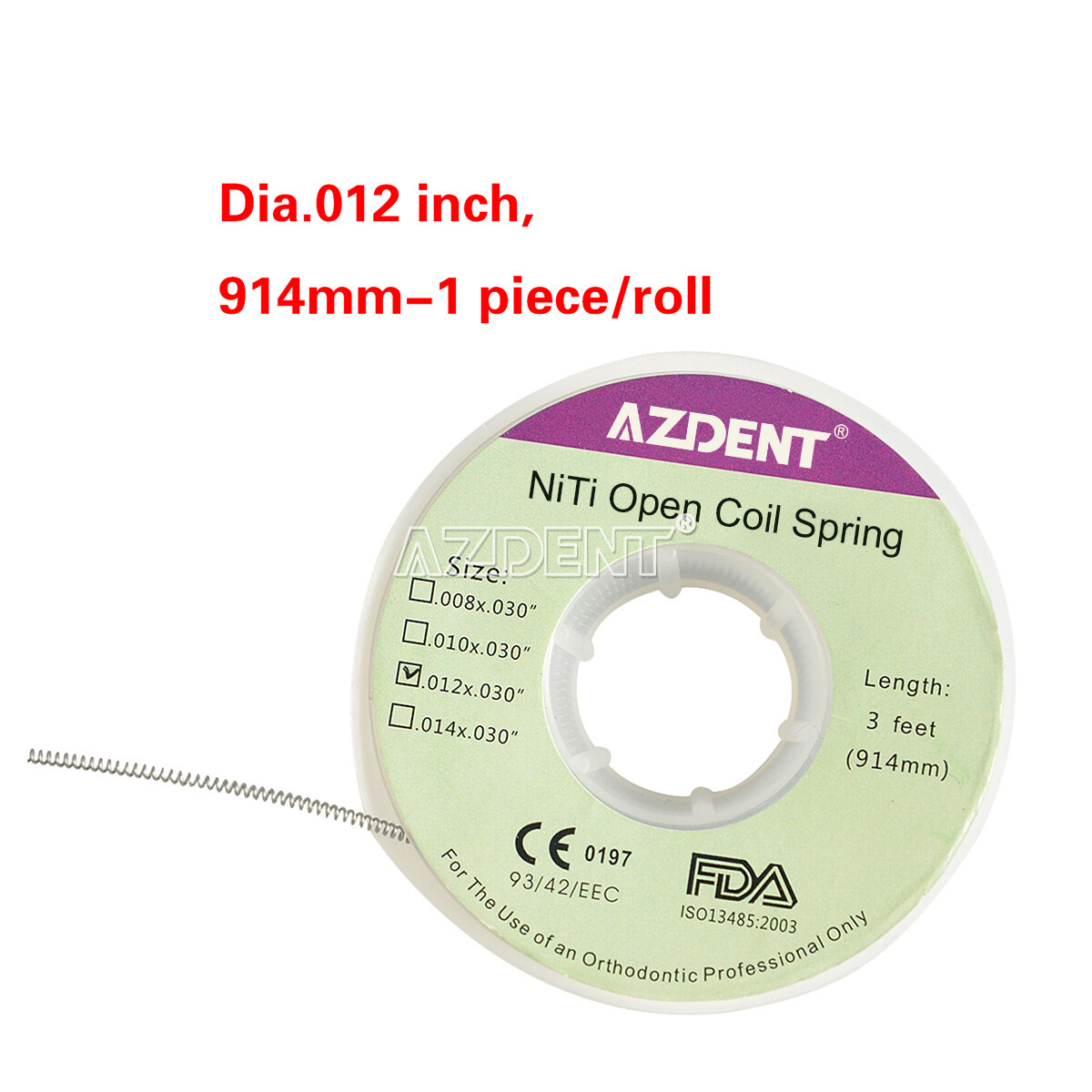 Dental Orthodontic Niti Open Coil Springs Dia.012 inch 914 mm/ 3 feet AZDENT