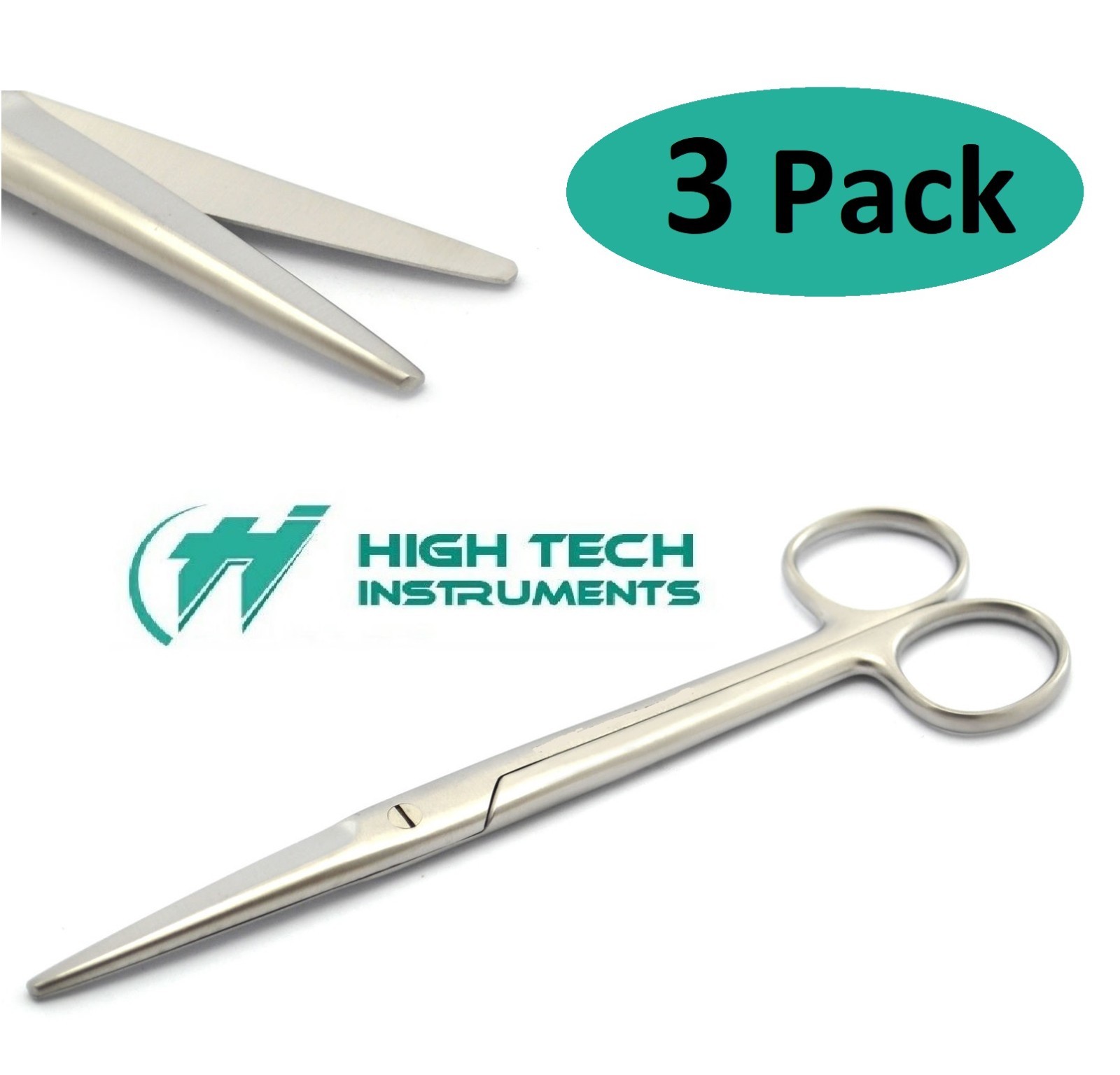 3 pcs Surgical Operating Medical Mayo Scissors Straight 6.75″ Blunt Instruments